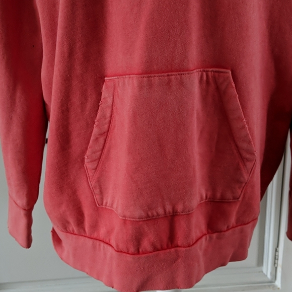 Mossimo Distressed Red Hooded Sweatshirt XL - Picture 2 of 9